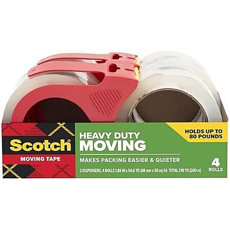 Scotch Heavy Duty Moving Tape, 1.88 in x 54.6 yd, 4 Rolls