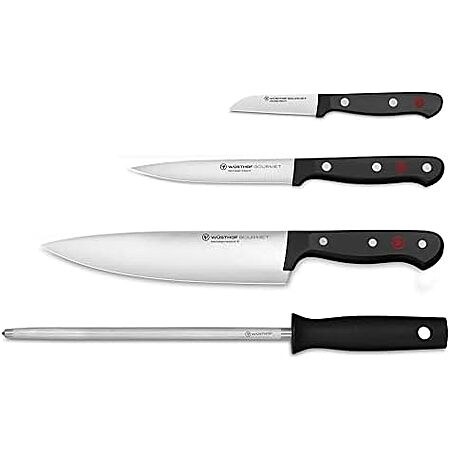 [Prime] $109* | 4-Piece Wüsthof Gourmet Chef's Knife Set (Black) at Amazon