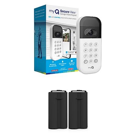 $44.98: myQ Smart Garage Video Keypad, Rechargeable Battery, Camera & Custom PINs