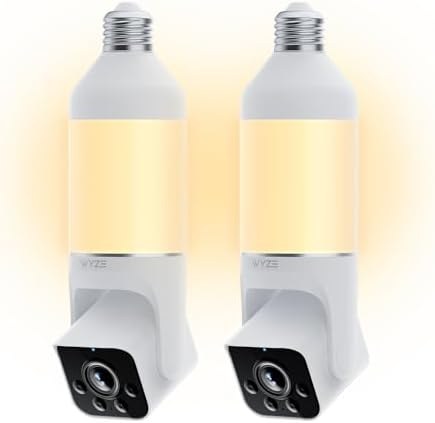 2-Pack WYZE Bulb Cam - 2K HD Smart Light Bulb Security Camera