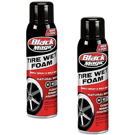 [Prime] $8.45* | 2-Pk 18-Oz Black Magic Tire Wet Foam Sprays at Amazon