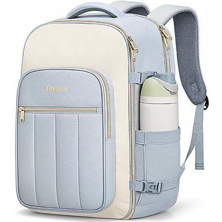 $9.99: Taygeer Quilted Travel Backpack, 40L Carry-On(Blue),Fits 17.3 Inch Laptop