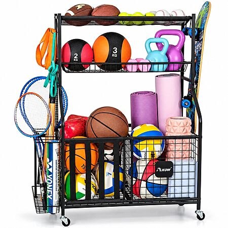 PLKOW Sports Equipment Storage for Garage, Ball Storage Organizer