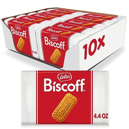 [S&S]Lotus Biscoff Cookies, Caramelized Biscuit Cookies, 16 Cookies (Pack of 10), Non GMO + Vegan, 4.4 Ounce (Pack of 10), Snack Pack Size. [Packaging may vary] $8.89 @Amazon
