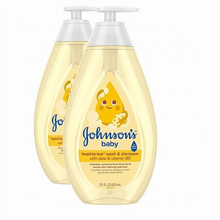Johnson's Baby Head-To-Toe Baby Wash&Shampoo + Aloe&Vitamin B5, 2-in-1 Bath Wash, 27.1 fl. Oz…
