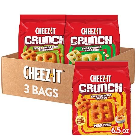 3-Ct 6.5-Oz Cheez-It Crunch Cheesy Baked Snacks (Variety Pack)