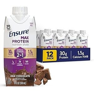[SnS] $15.63 | 12-pk 11-oz Ensure Max Protein Shake (Milk Chocolate) at Amazon