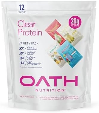 Oath Nutrition Clear Whey Isolate Protein Powder (12-ct Variety Pack)