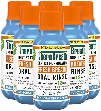 6-Pack 3-Oz TheraBreath Fresh Breath Dentist Formulated Oral Rinse (Icy Mint)