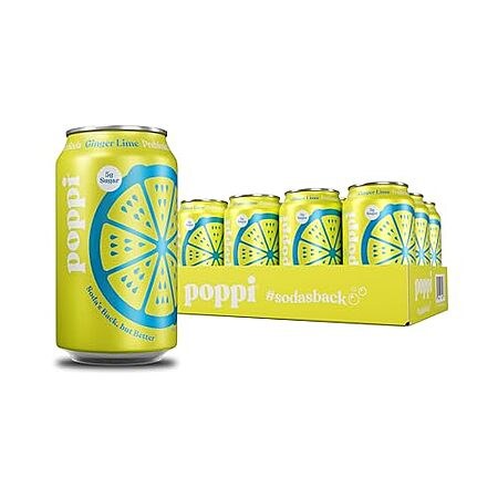 12-Pack 12-Oz poppi Sparkling Prebiotic Soda Beverage (Ginger Lime)