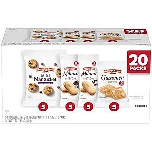 [SnS] $9.97* | 20-Pk Pepperidge Farm Cookies Snack Packs (variety packs) at Amazon