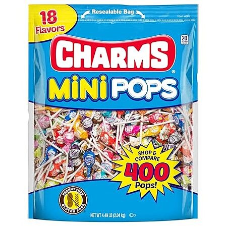 400-Ct Charms Mini Pops Lollipops (18 Assorted Flavors)