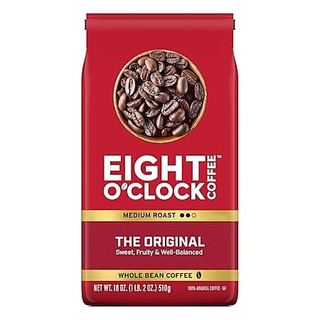 18-Oz Eight O'Clock Coffee Medium Roast Whole Bean Coffee (The Original)