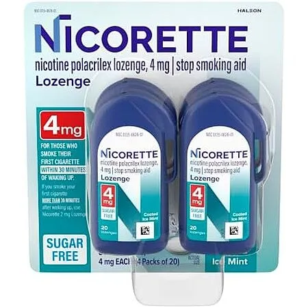 4-Pack 20-Count Nicorette Nicotine Lozenges 4mg (Ice Mint)