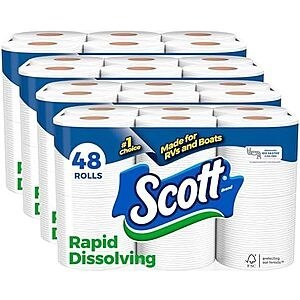 [SnS, AC] $18.71* | 48-Ct Scott Rapid-Dissolving Septic-Safe 1-Ply Toilet Paper at Amazon