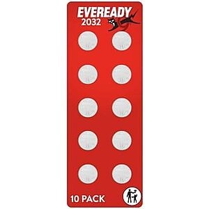 [SnS, AC] $2.88** | 10-Pk Eveready 2032 Coin Batteries at Amazon