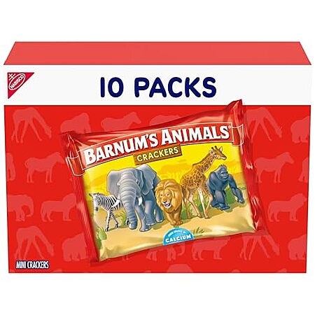 10-Ct BARNUM'S Original Animal Crackers Snack Packs