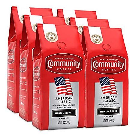 6-Pack 12-Oz Community Coffee Ground Coffee (American Classic)