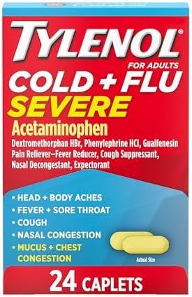 24-Count Tylenol Cold + Flu Severe Caplets w/ Acetaminophen