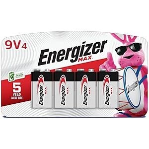 [SnS, AC] $5.77* | 4-Pk Energizer Max 9V Alkaline Batteries at Amazon