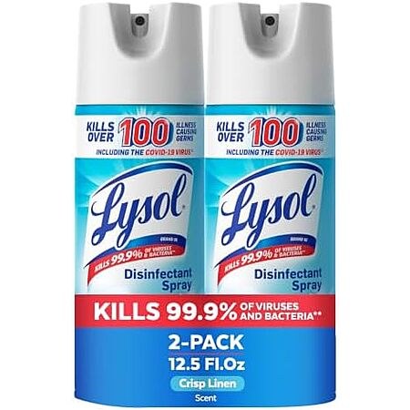 2-Pack 12.5-Oz Lysol Disinfectant Spray (Crisp Linen)