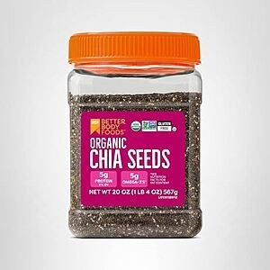 [SnS, AC] $6.71* | 20-Oz BetterBody Foods Organic Chia Seeds at Amazon
