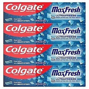 [SnS, AC] $6.79* | 4-Pk 6.3-Oz Colgate MaxFresh Cool Mint Toothpaste at Amazon