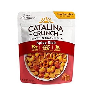 [SnS, AC] $8.48* | 2 × 5.25oz Catalina Crunch Protein Snack Mix w/ Cheese Crisps (Spicy Kick) ($4.24 each) at Amazon