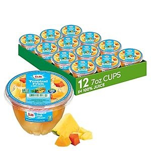 [SnS, AC] $8.52* | 12-Pack 7-Oz Dole Tropical Fruit Bowls in 100% Juice Snack Cups at Amazon