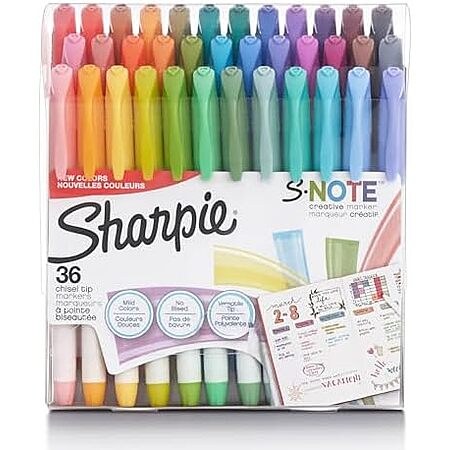 36-Ct Sharpie S-Note Chisel Tip Pastel Markers & Highlighters (Assorted Colors)