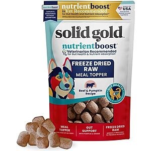 1.5-Oz Solid Gold Freeze Dried Dog Food (Real Beef/Pumpkin/Superfoods) $2.99 + Free Shipping w/ Prime or on $35+