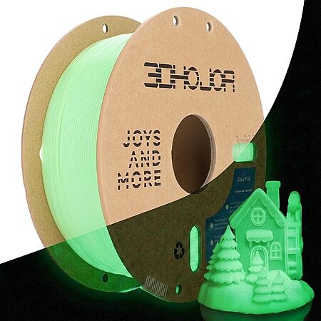1.75mm 3DHoJor Glow in the Dark PLA 3D Printer Filament 1kg Spool (Glow Green)