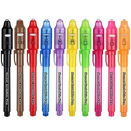 10-Pack SCStyle Invisible Ink Pens w/ UV Light