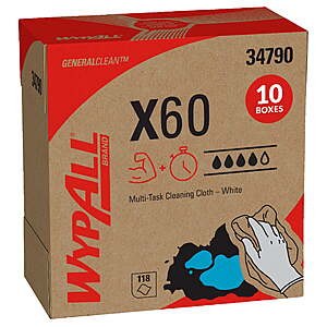 10-Pk 118-Sheet WypAll GeneralClean X60 Cloths Multi-Task Cleaning Wipes $15.44 + Free S&H w/ Walmart+ or on $35+