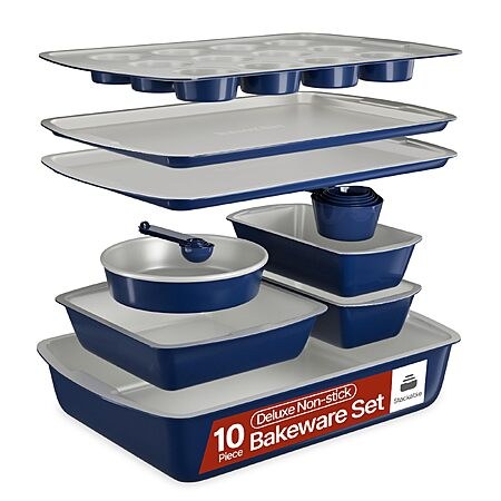 10-Puiece Bakken Stackable Nonstick Carbon Steel Baking Sheets and Pans Set (Various) from