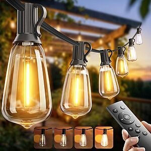 100-ft addlon Waterproof LED Outdoor String Lights with Remote $16.70 @ Amazon