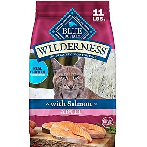 11-lb Blue Buffalo Wilderness High Protein Natural Dry Cat Food (Salmon)  $29.24 w/ S&S+ Free Shipping w/ Prime or on $35+