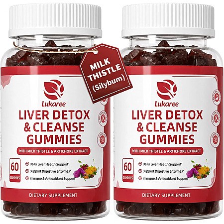 (120Ct) Lukaree Liver Cleanse Detox & Repair Gummies - Herbal Liver Support $10.39