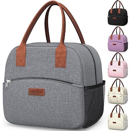 12L Hotor Insulated Lunch Bag Cooler (Gray or Beige Floral) $9.99 + Free Shipping w/ Prime or on $35+