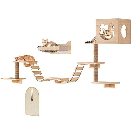 13-in-1 PETKABOO Space-Saving Wooden Cat Wall Shelves $44.99 + Free Shipping