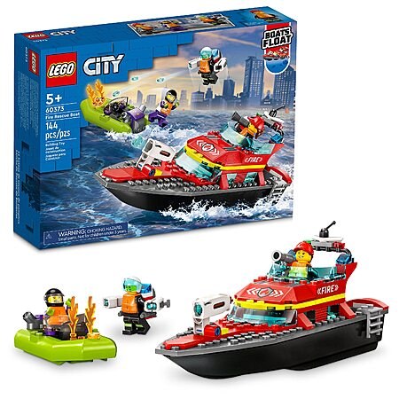 144-Piece LEGO City Fire Rescue Floatable Boat Building Set