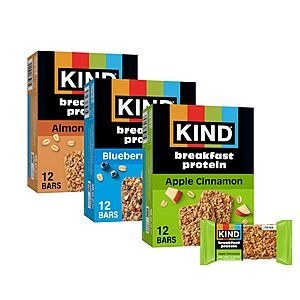 18-Count (2-Bar Packs) KIND Breakfast Protein Snack Bars (3 Flavors) $7.69 w/ S&S + Free Shipping w/ Prime or on $35+