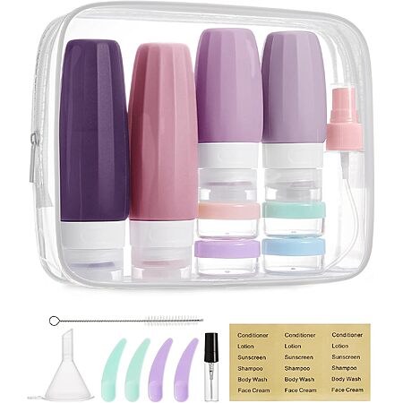 18-Pc BAGSMART Travel Toiletry Container Set (Various) $7