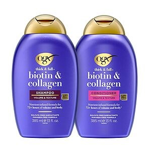 2-Pack 13-Ounce OGX Thick & Full Biotin & Collagen Shampoo & Conditioner Set $9.93 w/ S&S + Free Shipping w/ Prime or on $35+