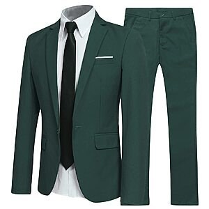 2-Piece YFFUSHI Men's One Button Casual Slim Fit Suit $35.99 + Free Shipping
