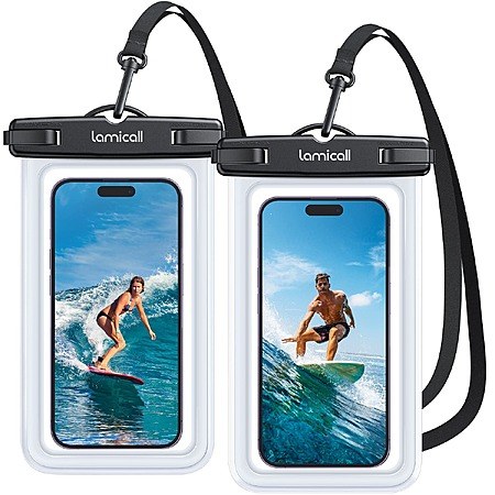 2-Pk 7" Lamicall Waterproof Phone Pouch Case (Various) $4.50