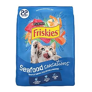 22-Lb Purina Friskies Dry Cat Food Seafood Sensations $16.05 w/ S&S and Clip Q AMAZON