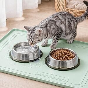 22" x 19" Aisslro Silicone Pet Feeding Mat w/ Raised Edges (2 Colors) $8.99 + Free Shipping w/ Prime or on $35+