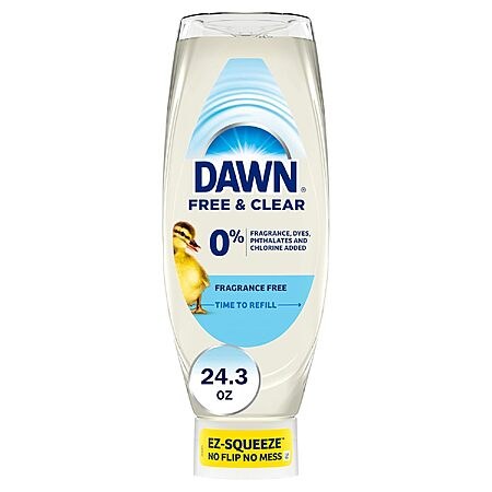 24.3-Oz Dawn Free & Clear Unscented EZ-Squeeze Dish Soap