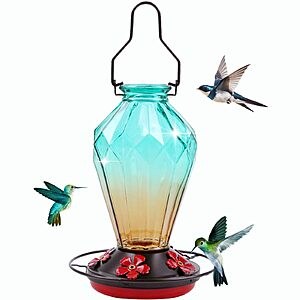 25-Oz MCHBF Hanging Glass Hummingbird Feeder w/ 5-Flower Feeding Ports $11.99 + Free Shipping w/ Prime or on $35+
